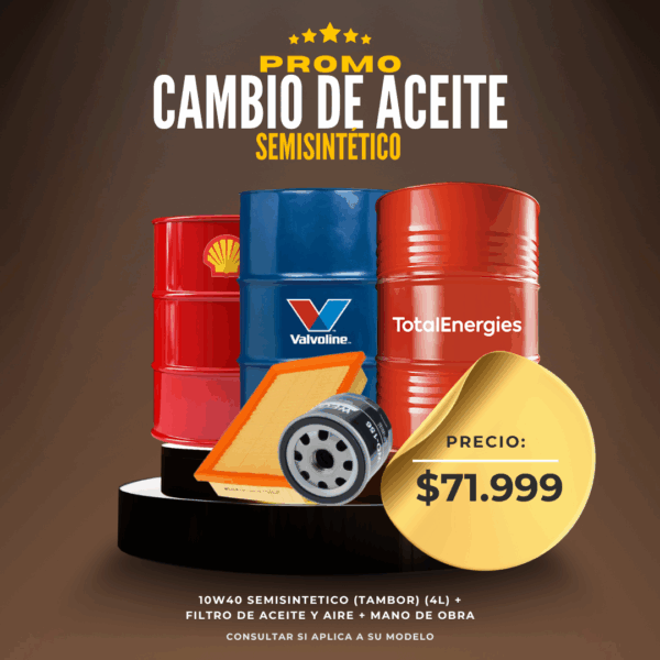 Promo Cambio de Aceite Semisintético Plus Tambor