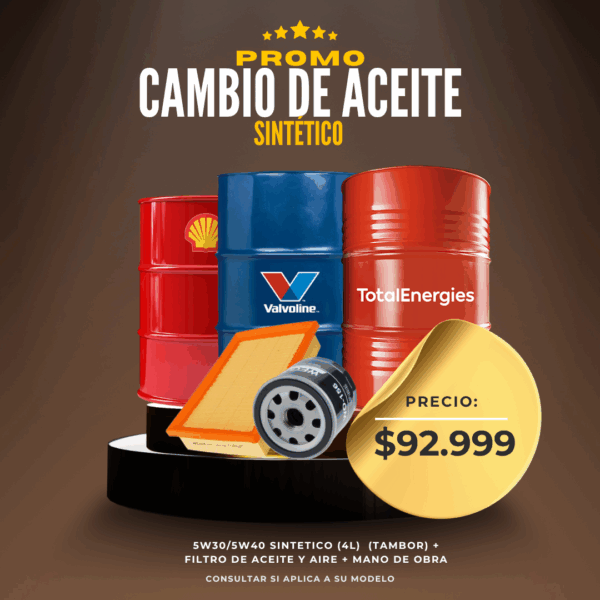 Promo Cambio de Aceite Sintético Plus Tambor