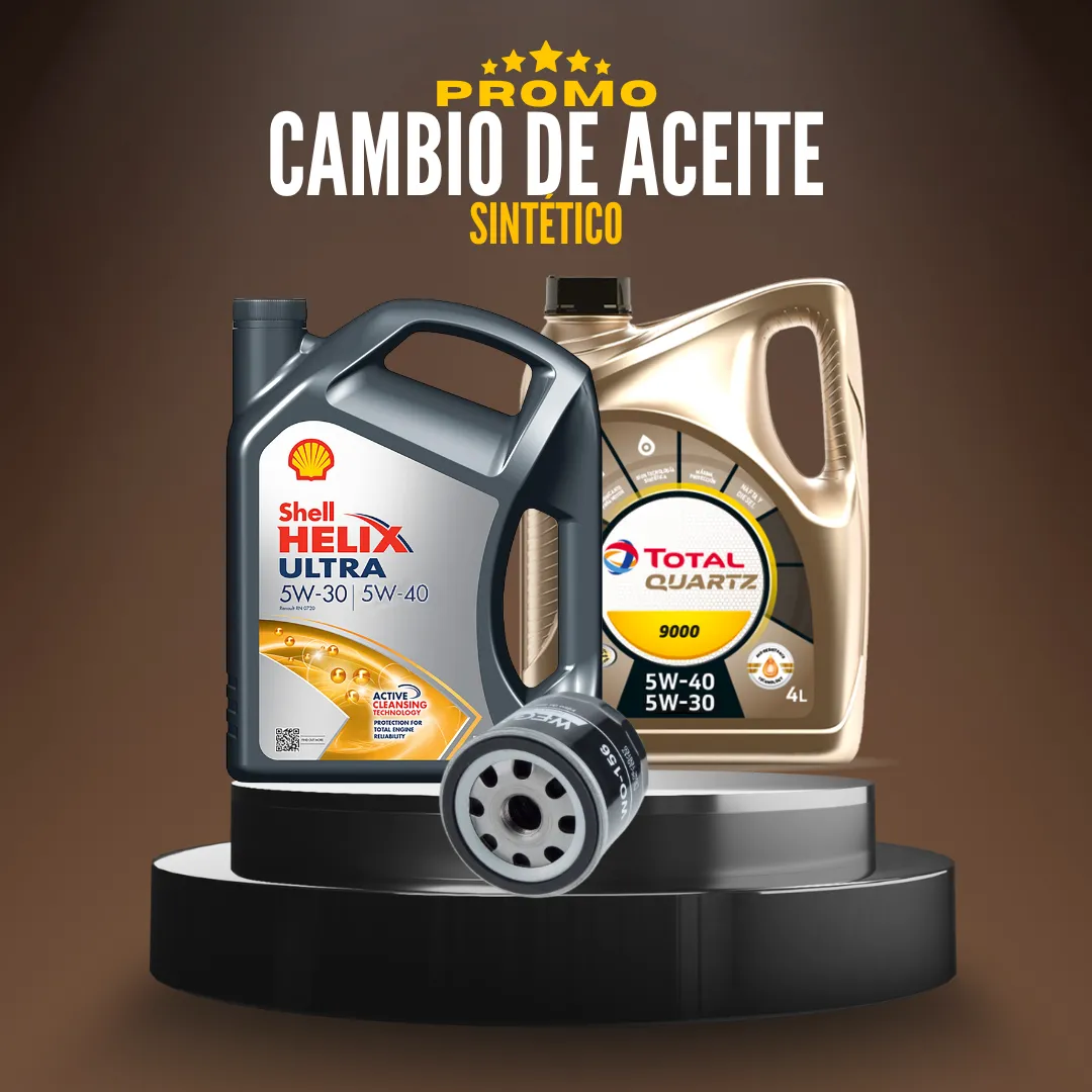Cambio de aceite sintético envasado y filtro
